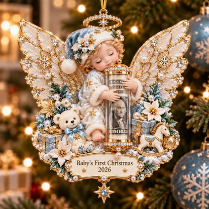3D Angel Christmas Cash Gift Ornament – Holiday Money Holder Keepsake