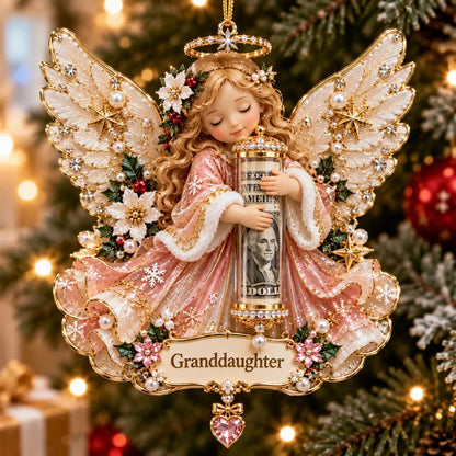 3D Angel Christmas Cash Gift Ornament – Holiday Money Holder Keepsake