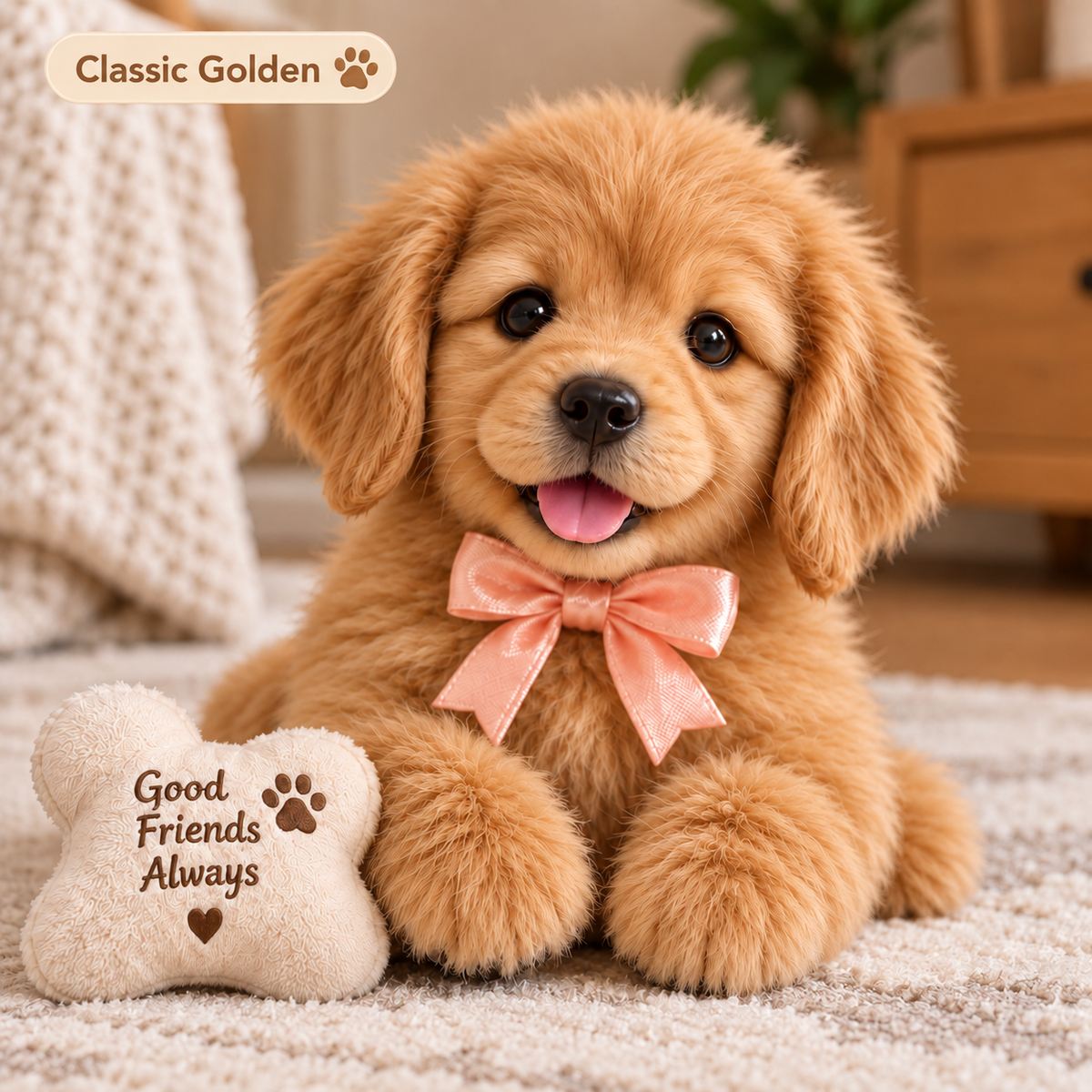 🐶💛 HOT SALE 49% OFF – Lifelike Robotic Golden Retriever Puppy | The Cutest Christmas Gift ✨🎄