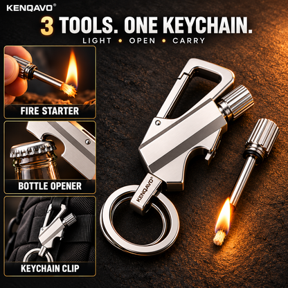 Refillable Permanent Match Bottle Opener Keychain