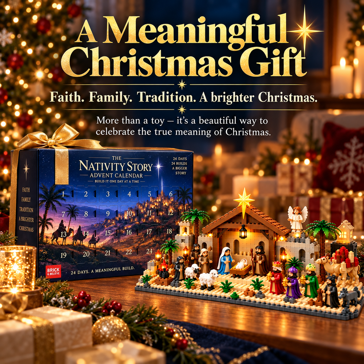 Nativity Advent Calendar – 24-Day Buildable Christmas Nativity Set ...