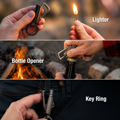 Refillable Permanent Match Bottle Opener Keychain
