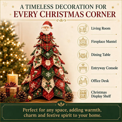 DIY Quilted Christmas Tree Kit – Handmade Fabric Holiday Tabletop Tree Decor