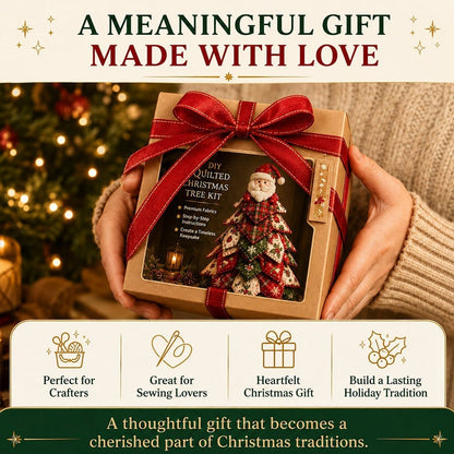 DIY Quilted Christmas Tree Kit – Handmade Fabric Holiday Tabletop Tree Decor