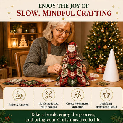 DIY Quilted Christmas Tree Kit – Handmade Fabric Holiday Tabletop Tree Decor