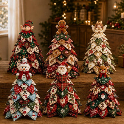DIY Quilted Christmas Tree Kit – Handmade Fabric Holiday Tabletop Tree Decor