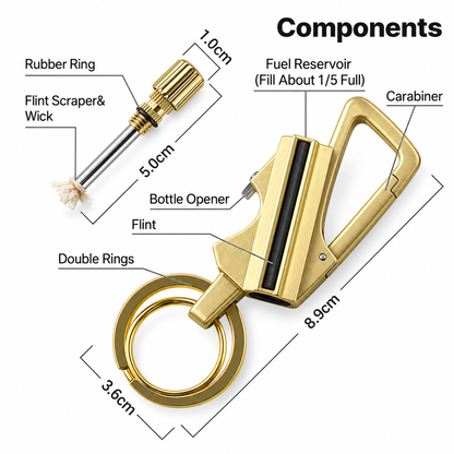 Refillable Permanent Match Bottle Opener Keychain
