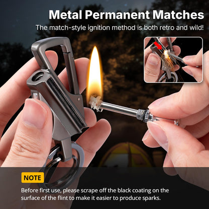 Refillable Permanent Match Bottle Opener Keychain