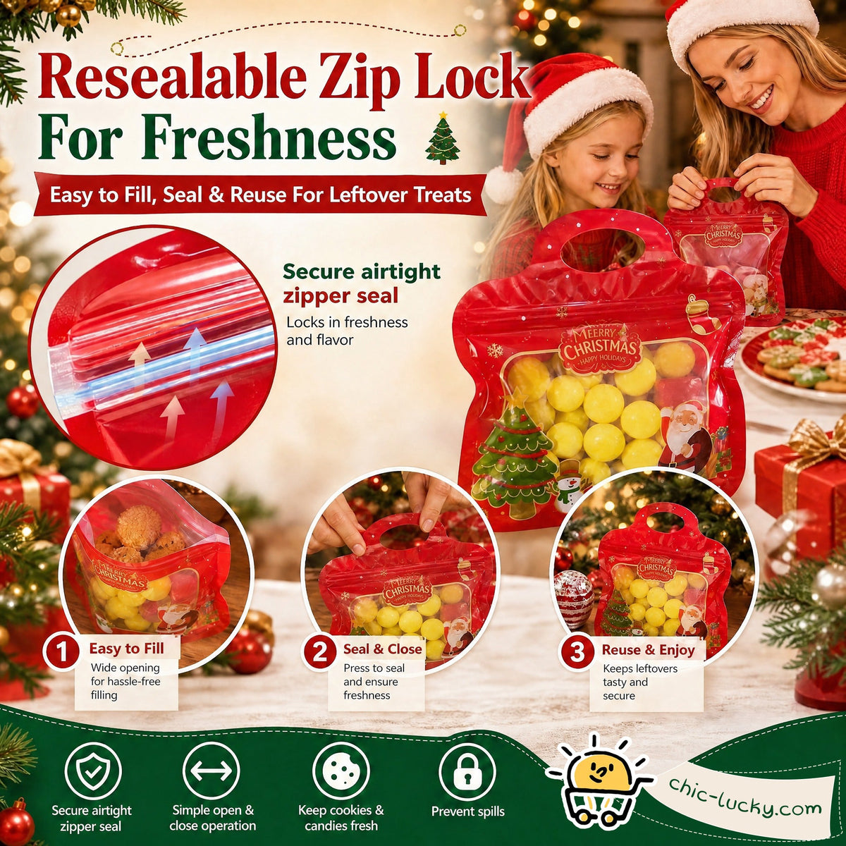 Festive Self Seal Treat Bags