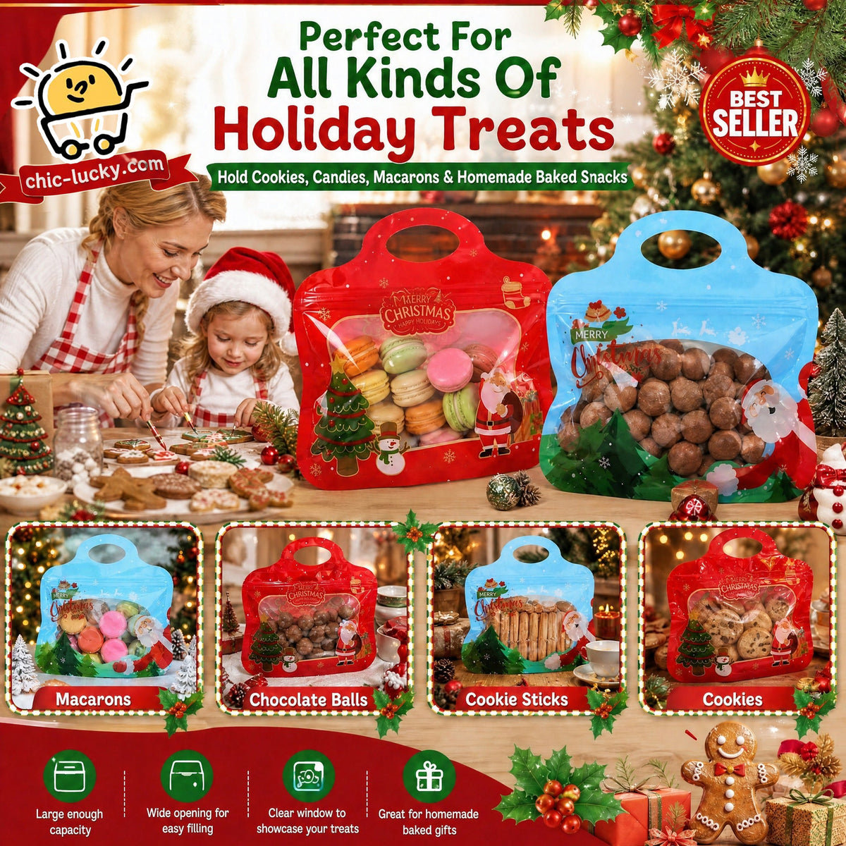 Festive Self Seal Treat Bags